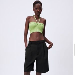 Zara Sweetheart Neck Top, Light Green